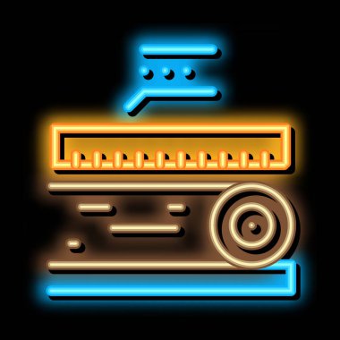 Tahta gövde boyutu neon ışıklı ikon illüstrasyonu