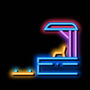 Demiryolu istasyonu neon ışıklı ikon illüstrasyonuName