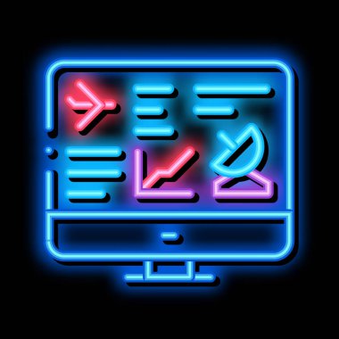 internet hava seyrüsefer neon ışıklı simge resimlemesi