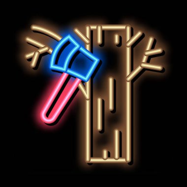 ağaç baltası neon ışıklı resim