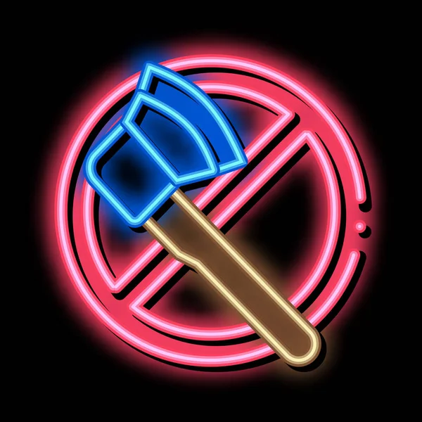 Crossed out ax neon glow icon illustration — Stockvektor