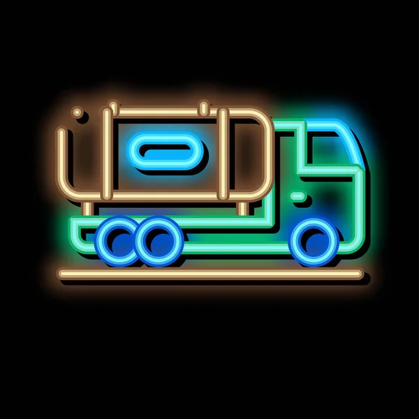 Ілюстрація концентрату соку, що постачає ікону світильника вантажівки неону — стоковий вектор