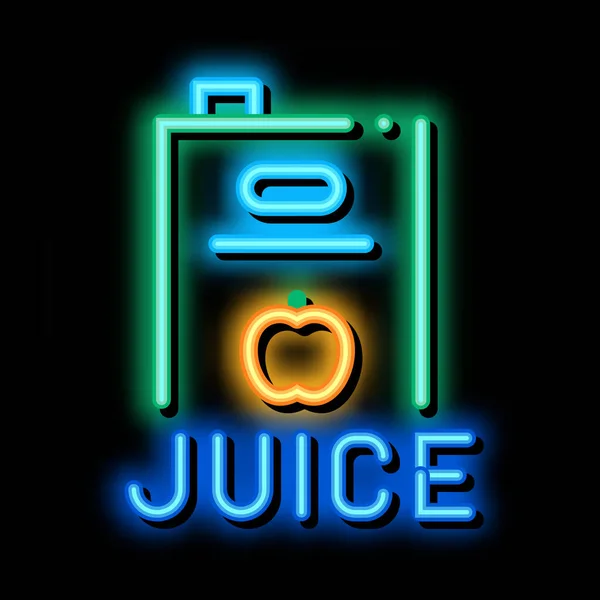 Juice product package neon glow icon illustration — Stockvektor