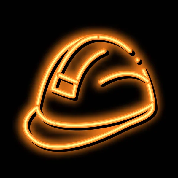 Builder heavy helmet neon glow icon illustration — Stockvektor