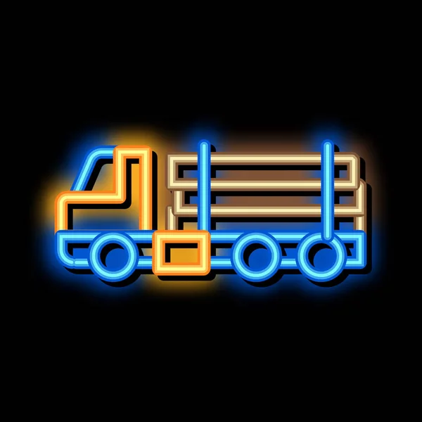 Реєстрація доставки вантажівка неонове світиться ілюстрація — стоковий вектор