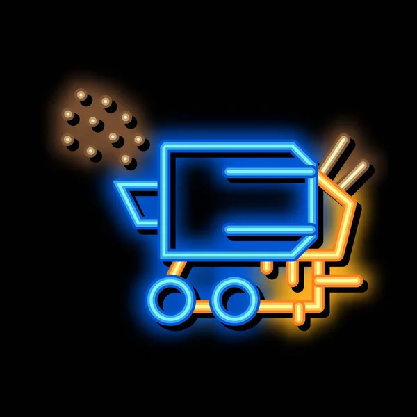 Hout breker machine neon gloeien pictogram illustratie — Stockvector