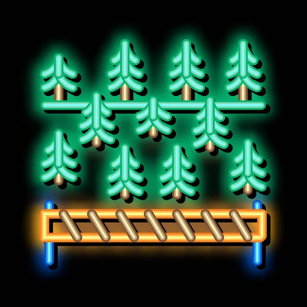 重叠的森林霓虹灯发光图标说明 — 图库矢量图片