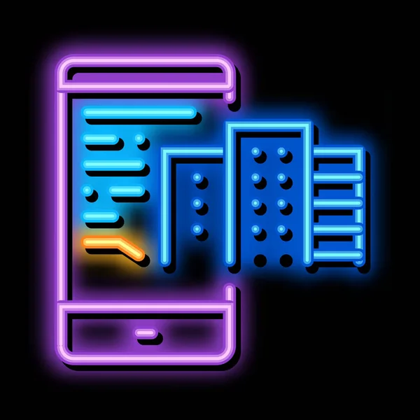 Telephone mode of reality neon glow icon illustration — Stockvektor