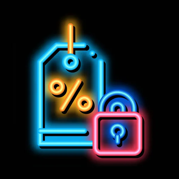 No deduction of interest from asset neon glow icon illustration — Stockvektor