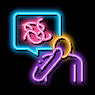 İnsanlardaki düşüncelerin karmaşıklığı neon ışıklı ikon illüstrasyonu