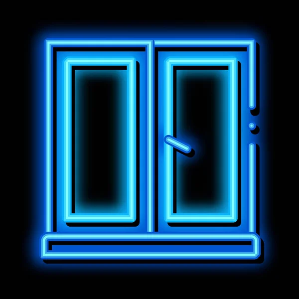 Two-half window neon glow icon illustration — Stock Vector
