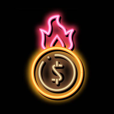 para yakan neon ışıklı simge illüstrasyonu