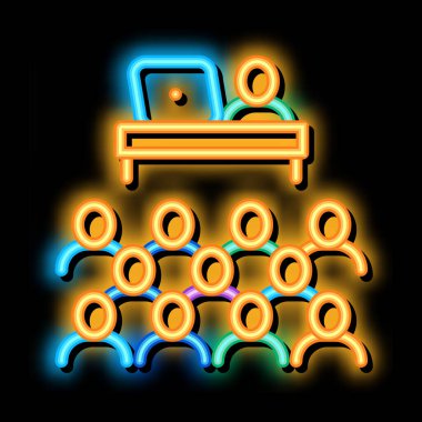 Sınıf neon ışıklı ikon resimleme semineri