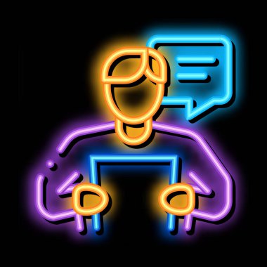 Kağıt listesi neon parlaklık resimlemesinden hoparlör okuma