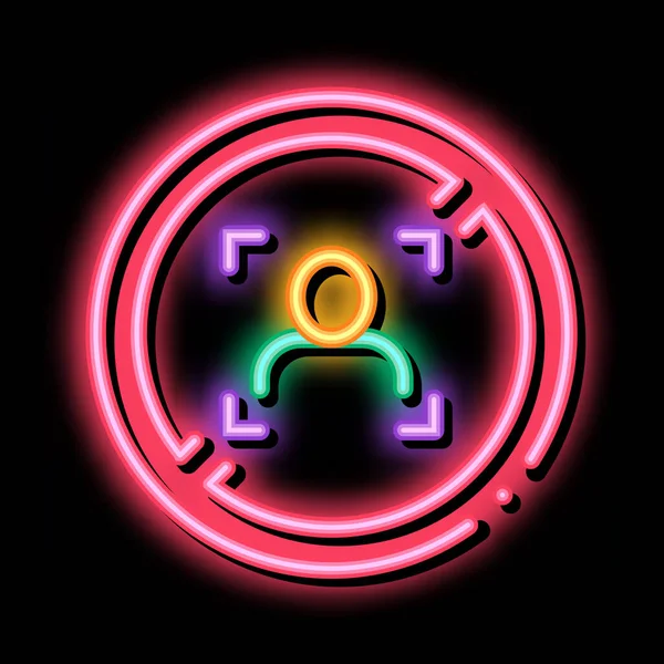 Foto humana riscado sinal neon brilho ícone ilustração — Vetor de Stock