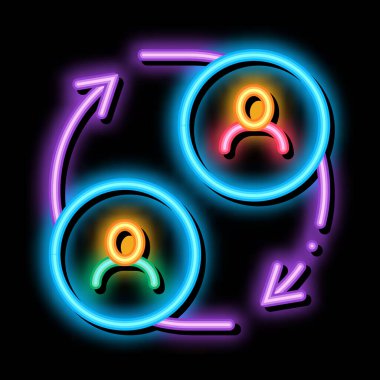 Sahte neon ışıklı resim üzerindeki insan fotoğrafını değiştir