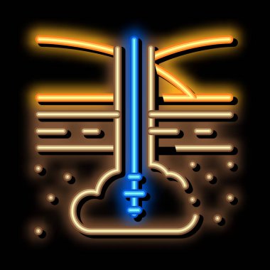 gaz girişi zemin neon ışıklı simge resimlemesi