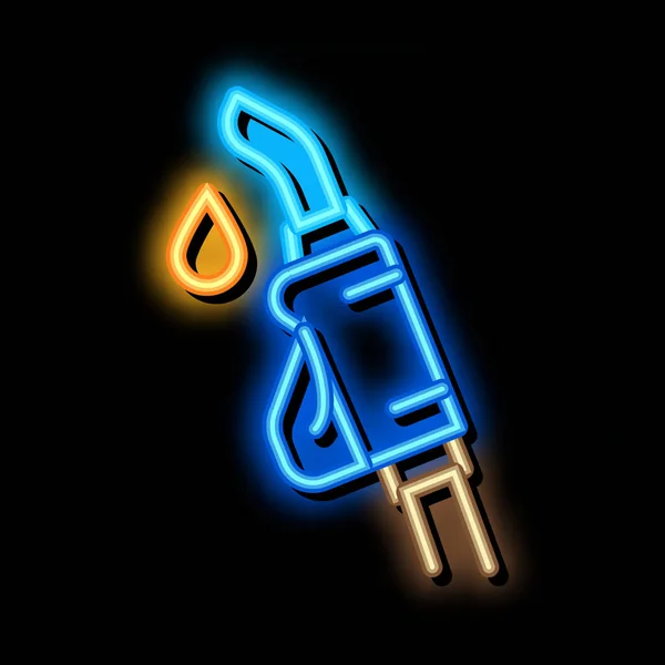 Gázvezeték neon izzás ikon illusztráció — Stock Vector