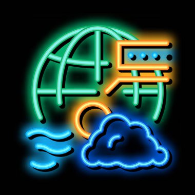 iklim bilimi neon parıltısı ikon illüstrasyonu