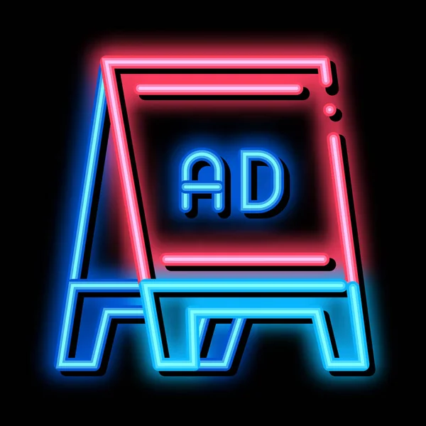 Folding billboard neon glow icon illustration — Stockvektor