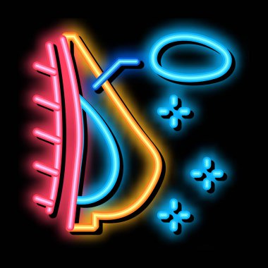 silikon göğüs büyütme neon ışıklı ikon resimleme