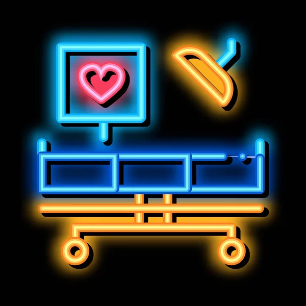 Cirurgião mesa médica neon brilho ícone ilustração —  Vetores de Stock