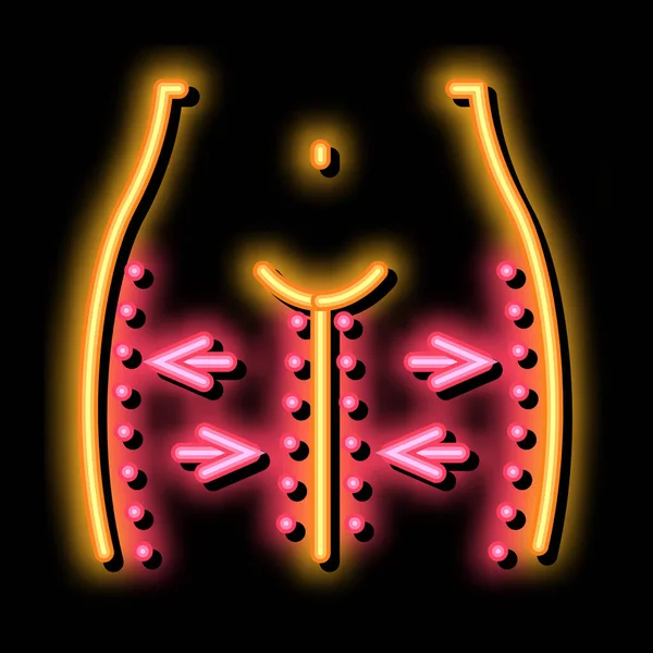 Lår lyfta neon glöd ikon illustration — Stock vektor