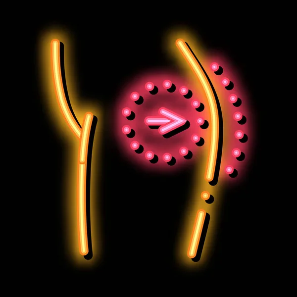 Surgical ass enlargement neon glow icon illustration — Image vectorielle