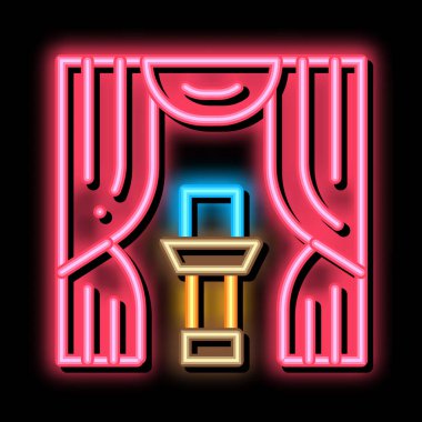 açık artırma görünümü neon ışıklı simge illüstrasyonu