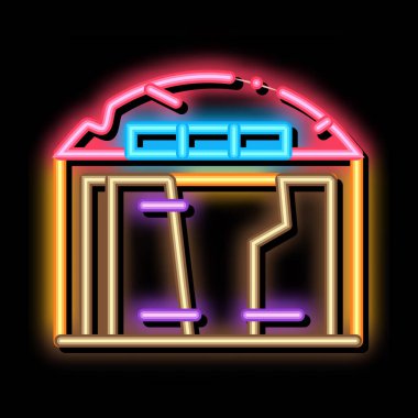 yok edilen garaj neon ışıklı ikon çizimi