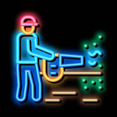 Ekin püskürten neon parıltısı simgesi resimlemesi