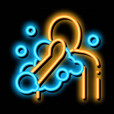 Duş neon ışıklı ikon resimleme alınıyor