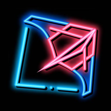 Hava fırlatma uçağı neon ışıklı ikon illüstrasyonunun görüntüsü