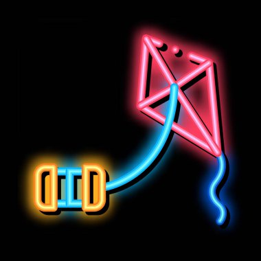 Halat fıçısı neon ışıklı uçurtma resimleme