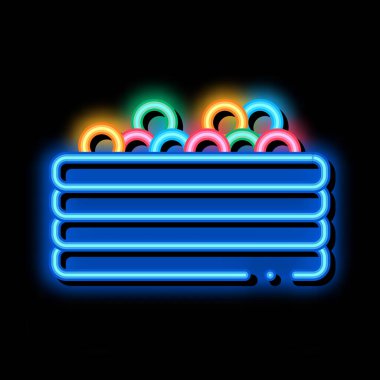 Renkli toplu havuz neon ışıklı ikon resimlemesi