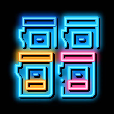 renk kartuşları neon parıltısı resimleme