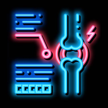 Kemik eklem iltihabı neon parlaklık ikonu örnekleme çalışması