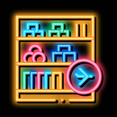 vergisiz neon parıltısı resimli raflar