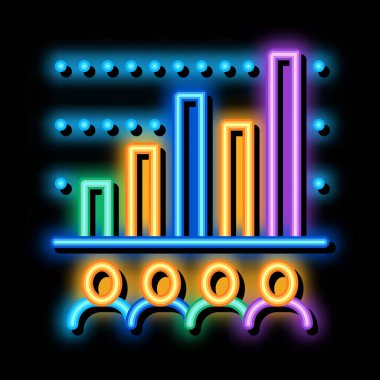 turist çubuğu grafiği neon ışıklı simge illüstrasyonu