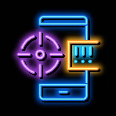konum araması neon parlaklık simgesi illüstrasyonu