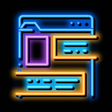 bilgi belgesi neon parlaklık simgesi resimlemesi