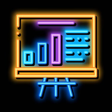 optimizasyon çalışma diyagramı neon parlaklık simgesi resimleme