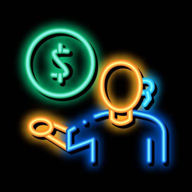para sorunları neon parlaklık simgesi illüstrasyonu