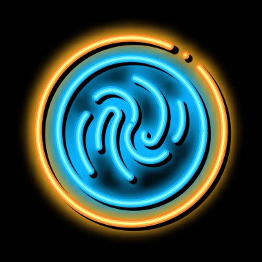 Tabak neon ışıklı ikona eşit mayonez serpiştirme