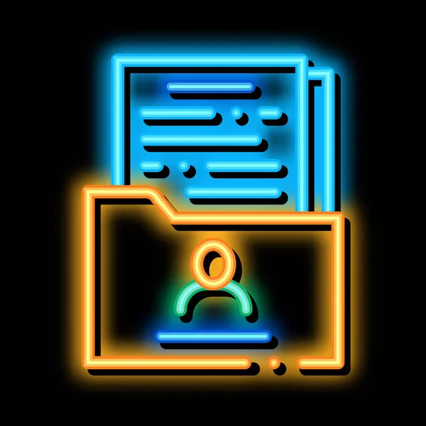 People info sheet folder neon glow icon illustration — Stockvektor