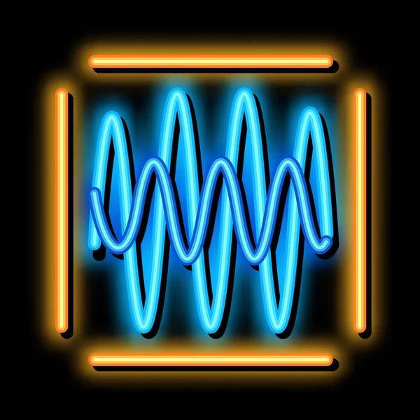Diagnostic sonore illustration icône néon lueur — Image vectorielle