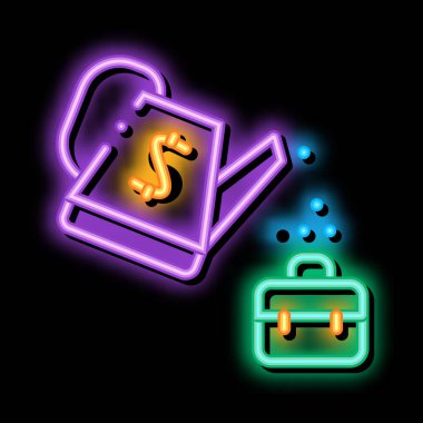 nakit sulama işi yetiştirme neon ışıklı ikon resimleme