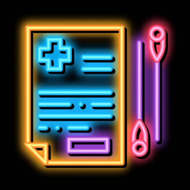 akupunktur medikal yönlendirme neon ışıklı ikon resimlemesi