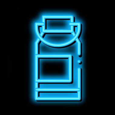 süt kutusu neon ışıklı ikon illüstrasyonu