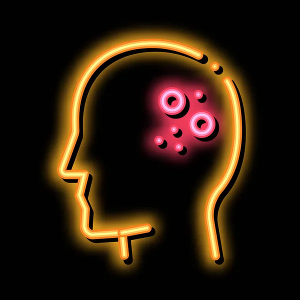 Dermatit neon ışıklı ikon resimlemesinin ana sorunu — Stok Vektör
